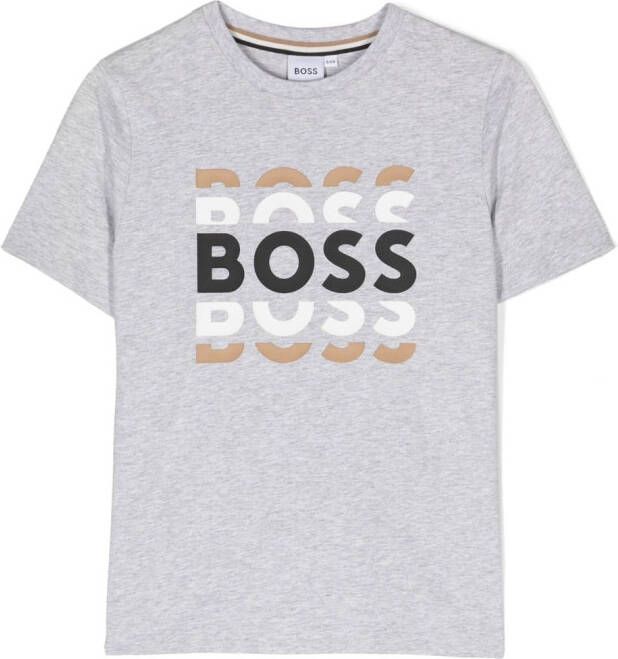 BOSS Kidswear T-shirt met logoprint Grijs