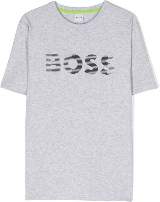 BOSS Kidswear T-shirt met logoprint Grijs