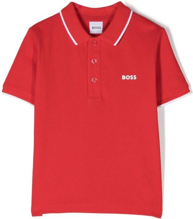 BOSS Kidswear T-shirt met logoprint Rood