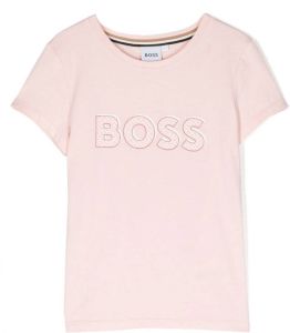 BOSS Kidswear T-shirt met logoprint Roze