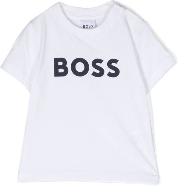 BOSS Kidswear T-shirt met logoprint Wit