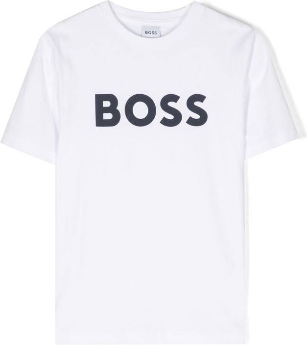 BOSS Kidswear T-shirt met logoprint Wit