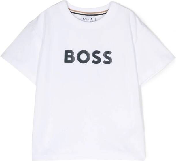 BOSS Kidswear T-shirt met logoprint Wit
