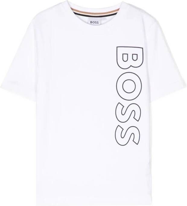 BOSS Kidswear T-shirt met logoprint Wit