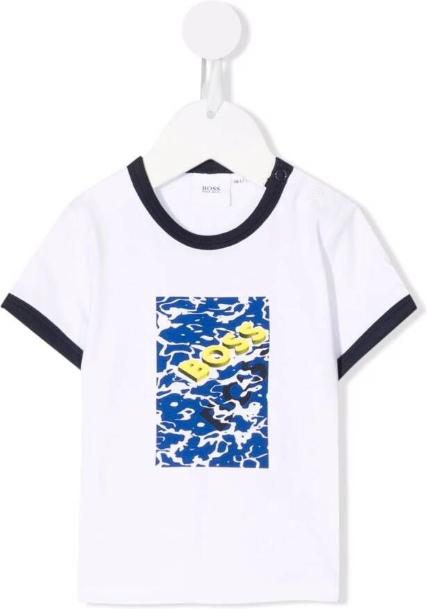 BOSS Kidswear T-shirt met logoprint Wit