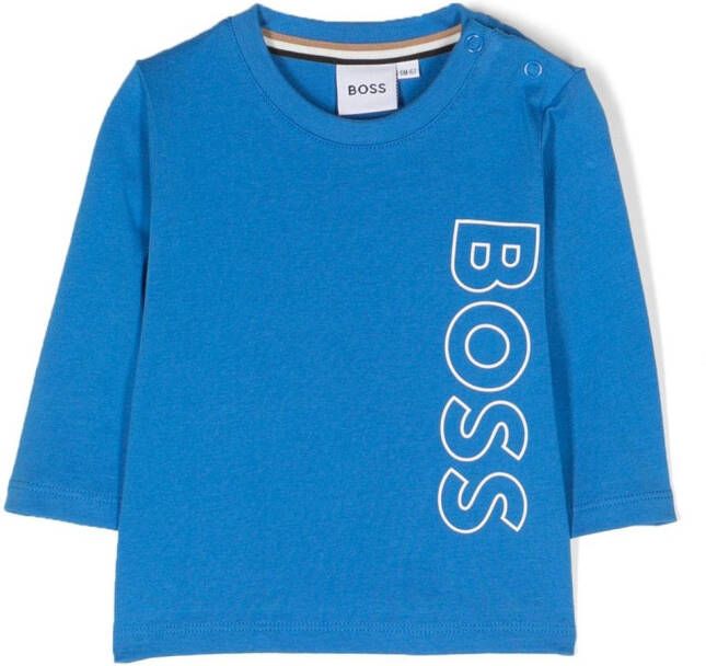 BOSS Kidswear Top met logoprint Blauw