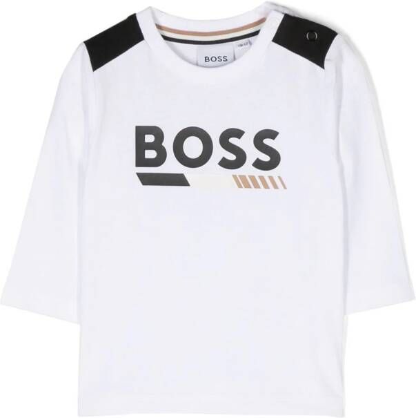 BOSS Kidswear Top met logoprint Wit