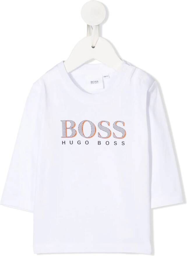 BOSS Kidswear Top met logoprint Wit