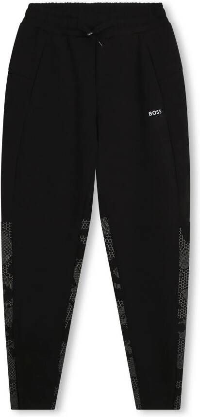BOSS Kidswear Trainingsbroek met logoprint Zwart