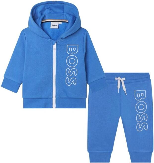BOSS Kidswear Trainingspak met logo Blauw