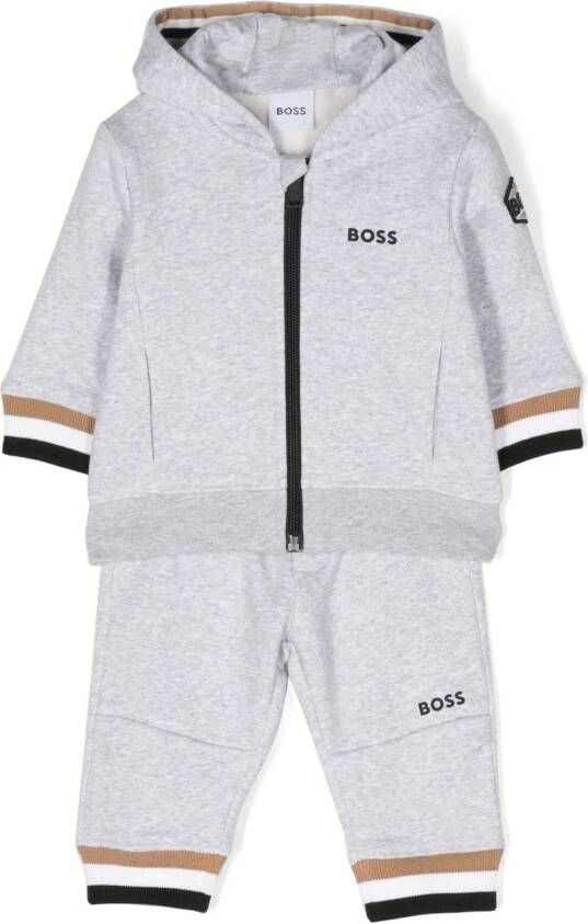 BOSS Kidswear Trainingspak met logoprint Grijs
