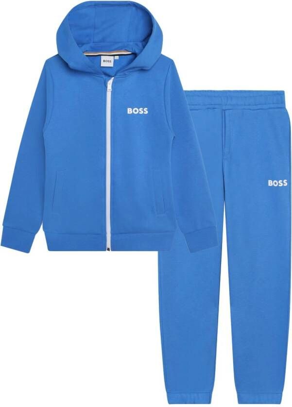 BOSS Kidswear Trainingspak met logoprint Blauw