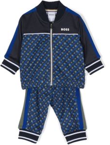 BOSS Kidswear Trainingspak met monogramprint Blauw