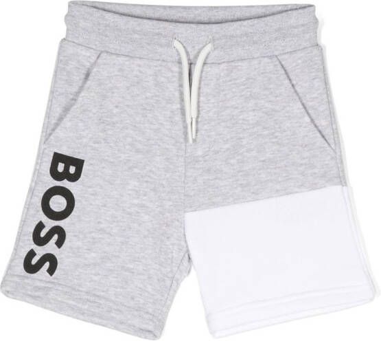 BOSS Kidswear Trainingsshorts met logoprint Grijs