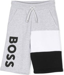 BOSS Kidswear Trainingsshorts met logoprint Grijs