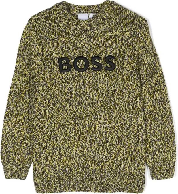 BOSS Kidswear Trui met geborduurd logo Bruin