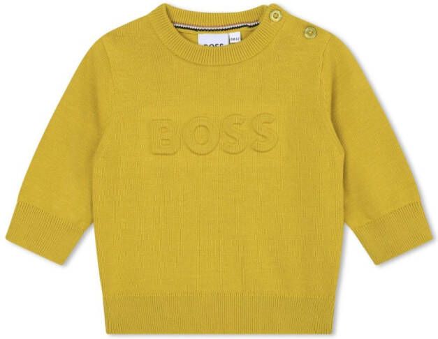 BOSS Kidswear Trui met logoprint Geel
