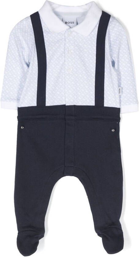 BOSS Kidswear Tweekleurige romper Zwart