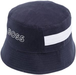 BOSS Kidswear Vissershoed met geborduurd logo Blauw