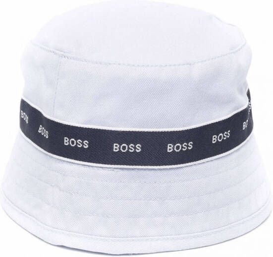 BOSS Kidswear Vissershoed met logoprint Blauw
