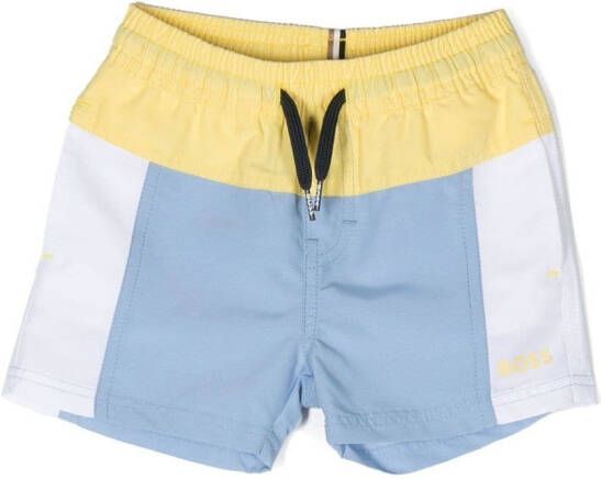 BOSS Kidswear Zwembroek met colourblocking Blauw