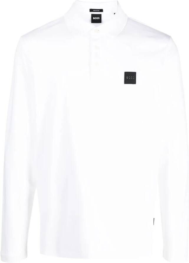 BOSS Poloshirt met logopatch Wit