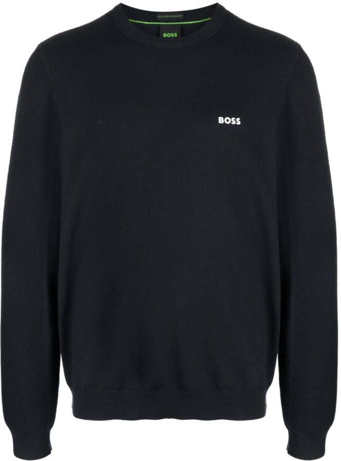 BOSS Trui met logopatch Blauw