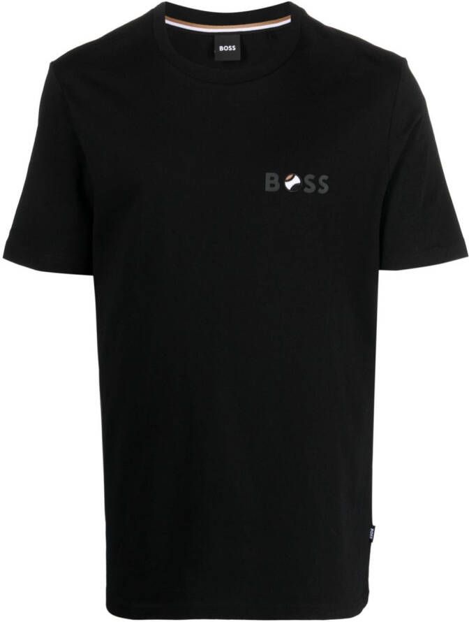 BOSS T-shirt met logoprint Zwart