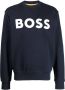 BOSS Sweater met logoprint Blauw - Thumbnail 1