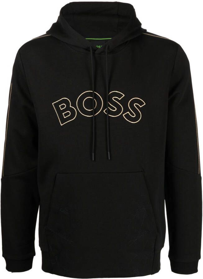 BOSS Hoodie met logoprint Zwart