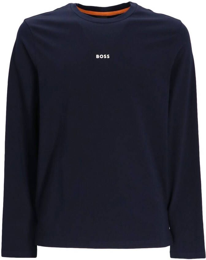 BOSS T-shirt met logoprint Blauw