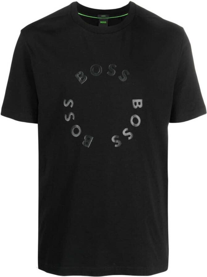 BOSS T-shirt met logoprint Zwart