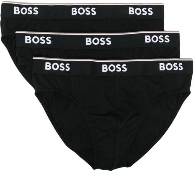 BOSS 3-pack boxershorts met logoband Zwart
