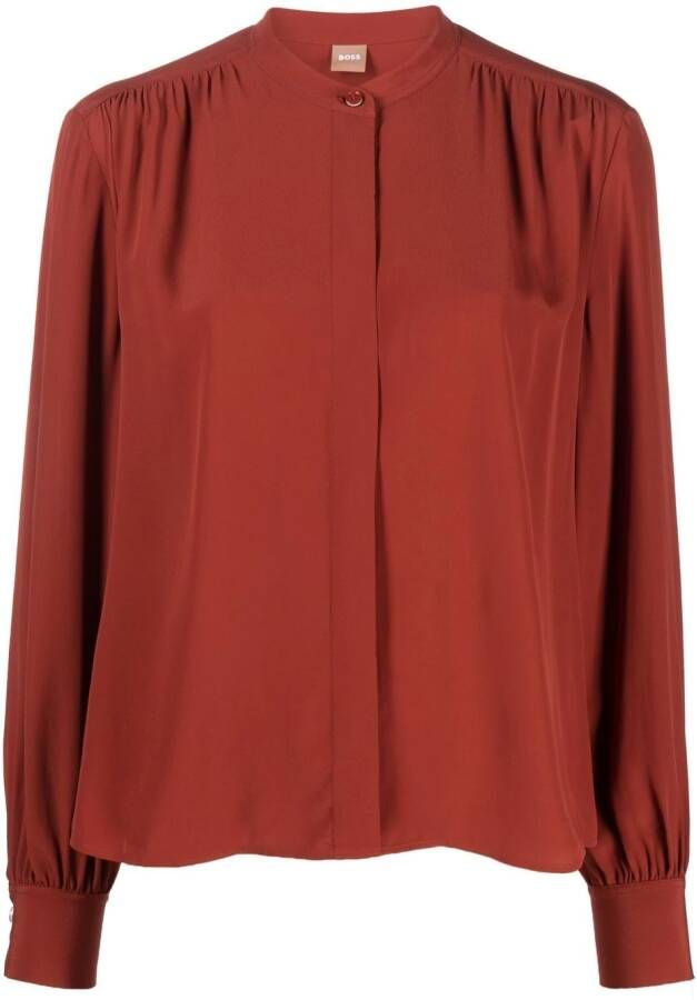 BOSS Satijnen blouse Rood