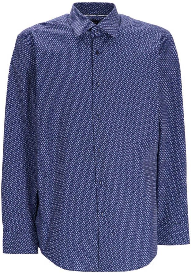 BOSS Overhemd met print Blauw