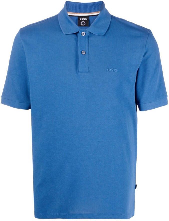 BOSS Poloshirt met geborduurd logo Blauw
