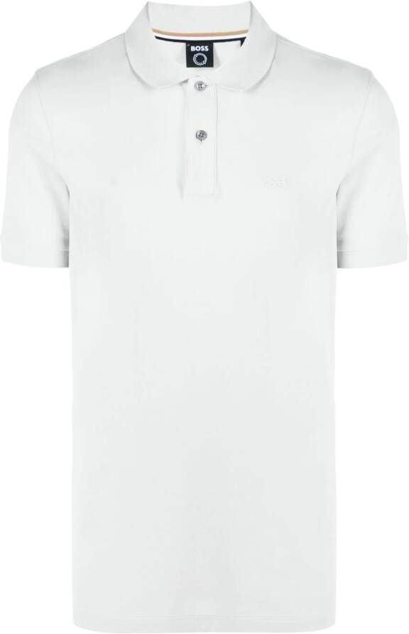 BOSS Poloshirt met geborduurd logo Grijs