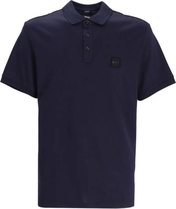BOSS Poloshirt met logopatch Blauw
