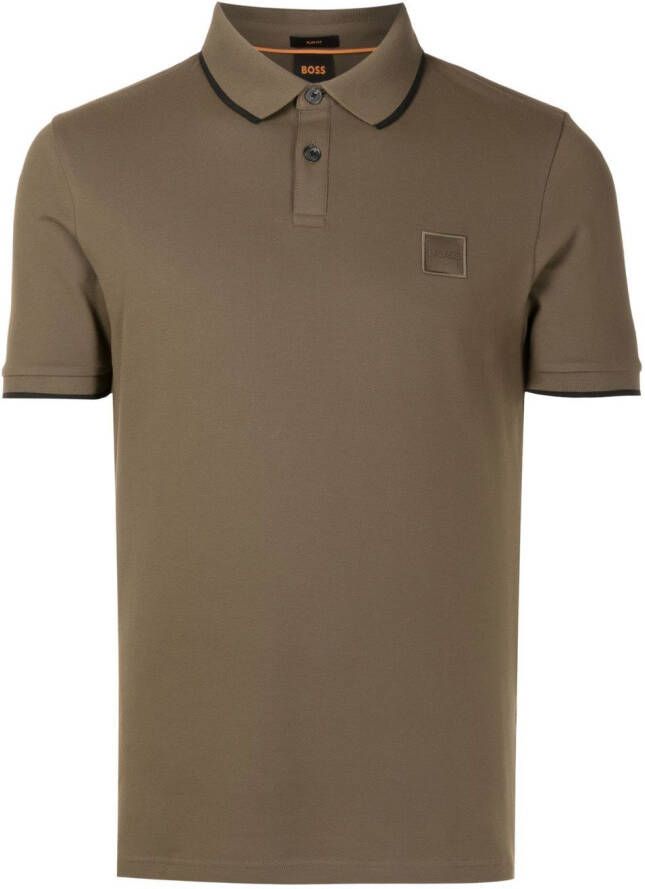 BOSS Poloshirt met logopatch Groen