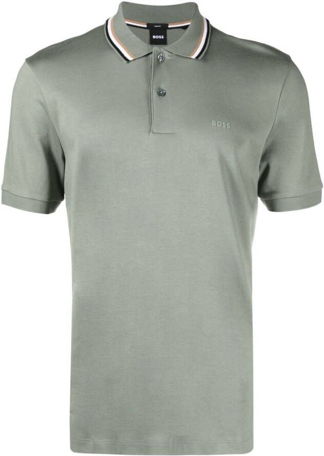 BOSS Poloshirt met logoprint Groen