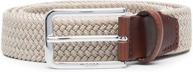 BOSS Riem met gegraveerd logo Beige