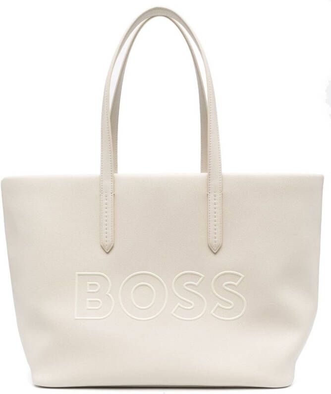 BOSS Shopper met logo Beige