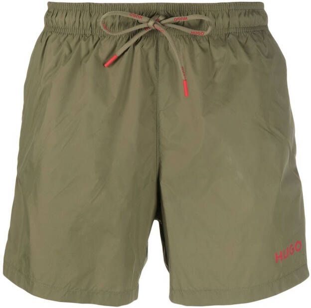 BOSS Shorts met logoprint Groen