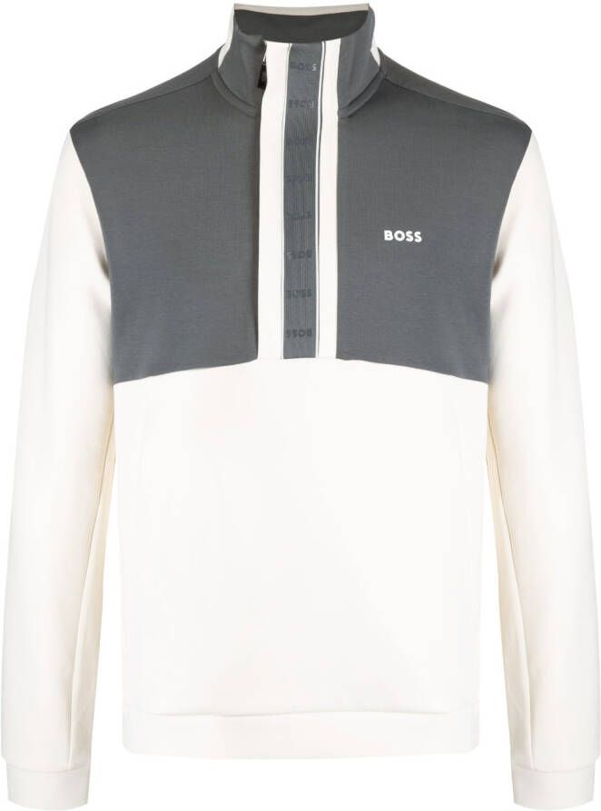 BOSS Sweater met hoge hals Grijs