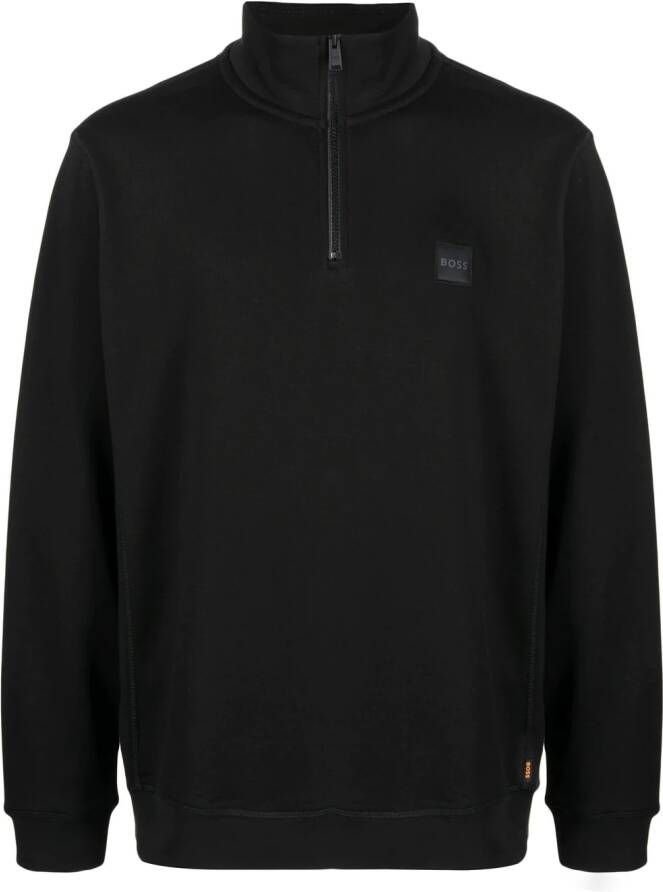 BOSS Sweater met hoge hals Zwart