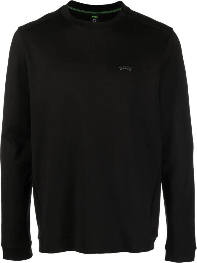 BOSS Sweater met logoprint Zwart