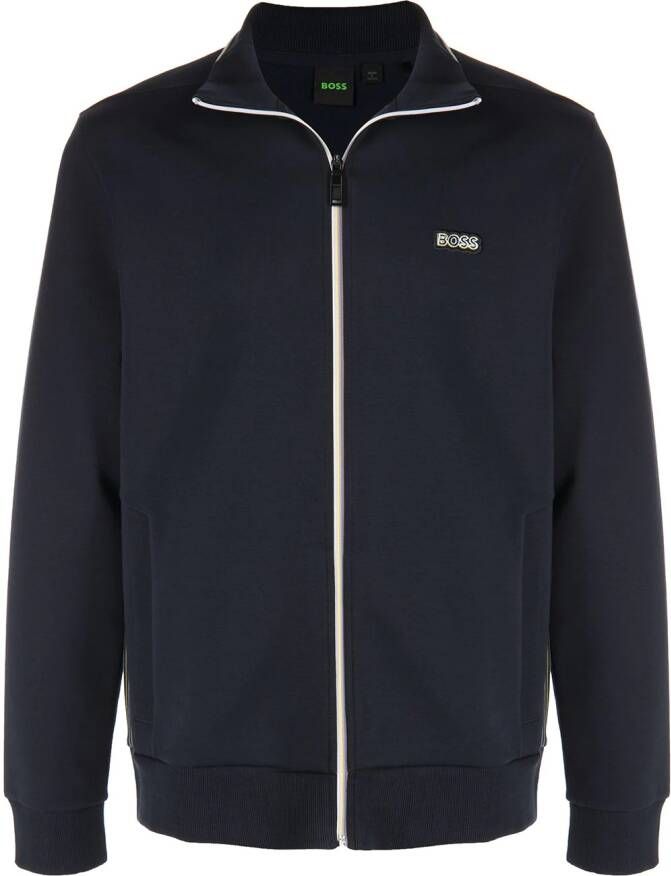 BOSS Sweater met rits Blauw