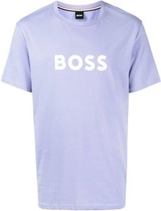 BOSS T-shirt met logoprint Blauw