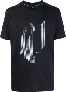 BOSS T-shirt met logoprint Blauw