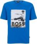 BOSS T-shirt met logoprint Blauw - Thumbnail 1